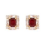 Geometric earrings Semira - Red - Sodini Bijoux