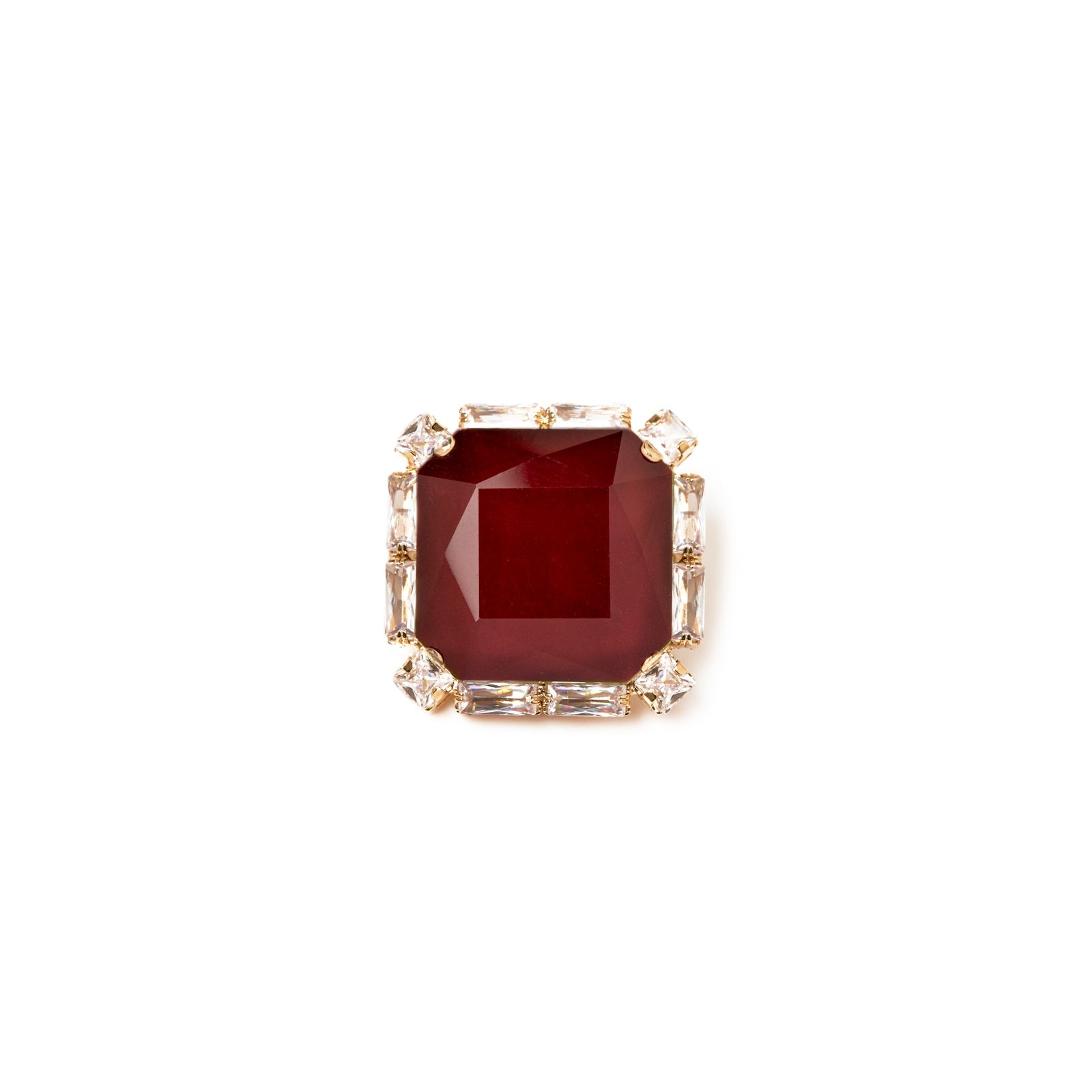 Spilla quadrata Semira - Rosso - Sodini Bijoux