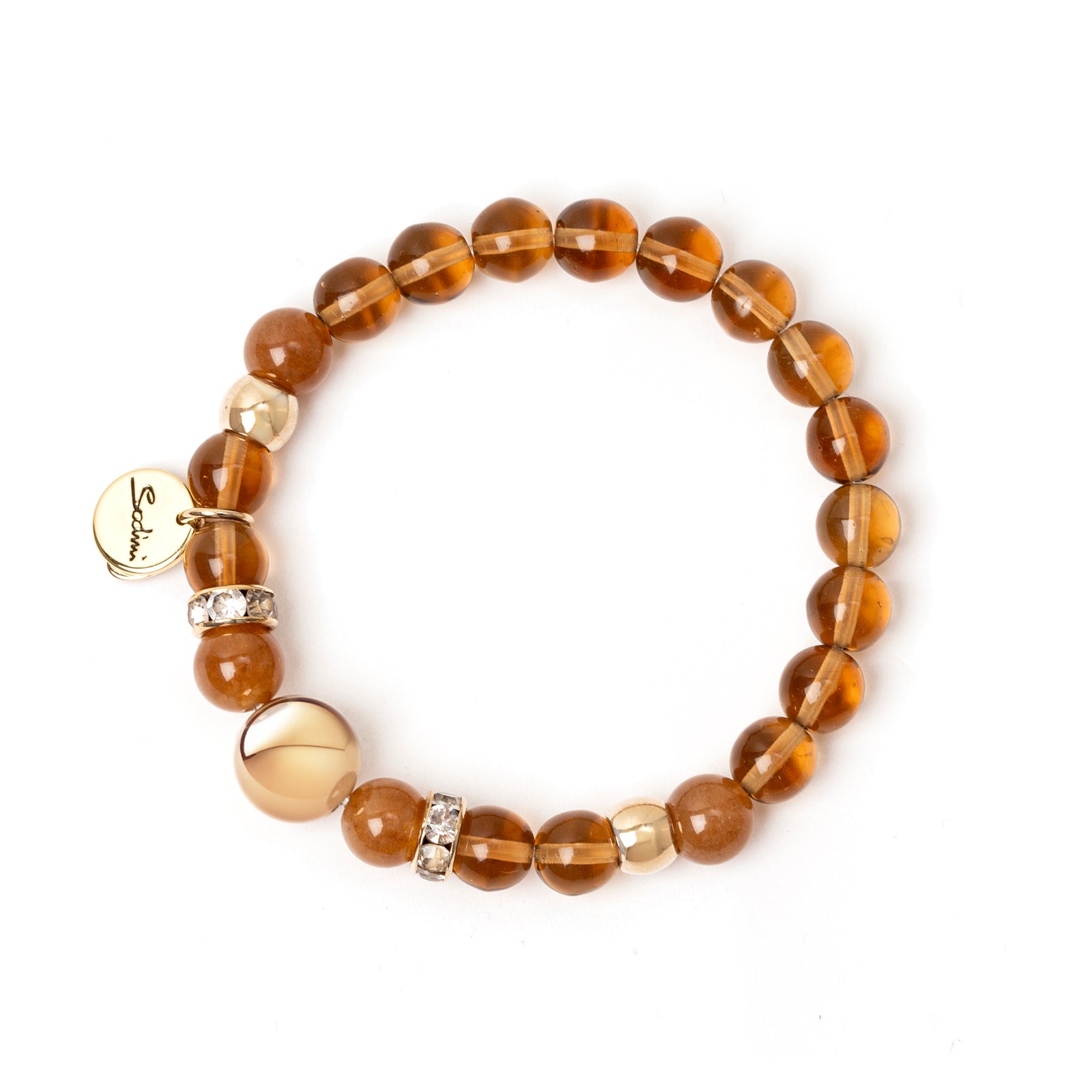 Bracciale elastico sfere e boule aurea Mylitta - Bordeaux - Sodini Bijoux