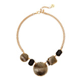 Girocollo groumette e charm a righe Malena - Nero - Sodini Bijoux