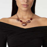 Girocollo groumette e charm a righe Malena - Rosso - Sodini Bijoux