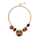 Girocollo groumette e charm a righe Malena - Rosso - Sodini Bijoux