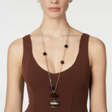 Collana lunga con sfere e pendente Malena - Nero - Sodini Bijoux