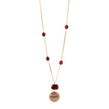 Collana lunga con sfere e pendente Malena - Rosso - Sodini Bijoux