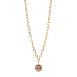 Long necklace chain and half-sphere Malena - Red - Sodini Bijoux