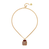 Girocollo con pendente quadrato Malena - Rosso - Sodini Bijoux