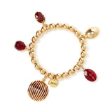Bracciale elastico boule e pendenti Malena - Rosso - Sodini Bijoux