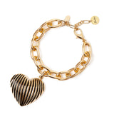 Bracciale catena e cuore Malena - Nero - Sodini Bijoux