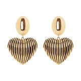 Oval and heart earrings Malena - Black - Sodini Bijoux