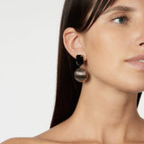 Orecchini ottagonale e semisfera Malena - Nero - Sodini Bijoux