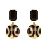 Orecchini ottagonale e semisfera Malena - Nero - Sodini Bijoux