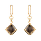 Orecchini anello lungo e rombo Malena - Nero - Sodini Bijoux