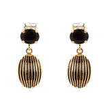 Orecchini baguette e ovale Malena - Nero - Sodini Bijoux