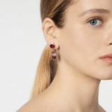 Orecchini baguette e ovale Malena - Rosso - Sodini Bijoux