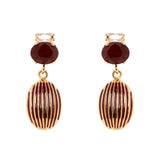 Orecchini baguette e ovale Malena - Rosso - Sodini Bijoux