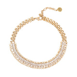 Girocollo catena e fascia di brillanti cristalli Babilonia - Oro e bianco - Sodini Bijoux