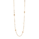 Collana lunga sfere e perle Babilonia - Oro e bianco - Sodini Bijoux