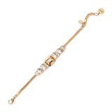 Bracciale catena e charm quadrato Babilonia - Oro e bianco - Sodini Bijoux