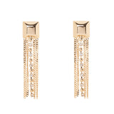 Orecchini cuneo e nappina Babilonia - Oro e bianco - Sodini Bijoux