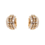 Semicircle earrings Babilonia - Gold and white - Sodini Bijoux