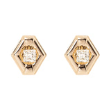 Orecchini esagonali Babilonia - Oro e bianco - Sodini Bijoux