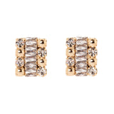 Orecchini a rettangolo Babilonia - Oro e bianco - Sodini Bijoux