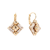 Leverback earrings Babilonia - Gold and white - Sodini Bijoux