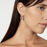 Leverback earrings Babilonia - Gold and white - Sodini Bijoux