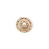 Disc shaped brooch Babilonia - Gold and white - Sodini Bijoux