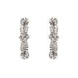 Crossed band earrings with crystals Diana - White - Sodini Bijoux