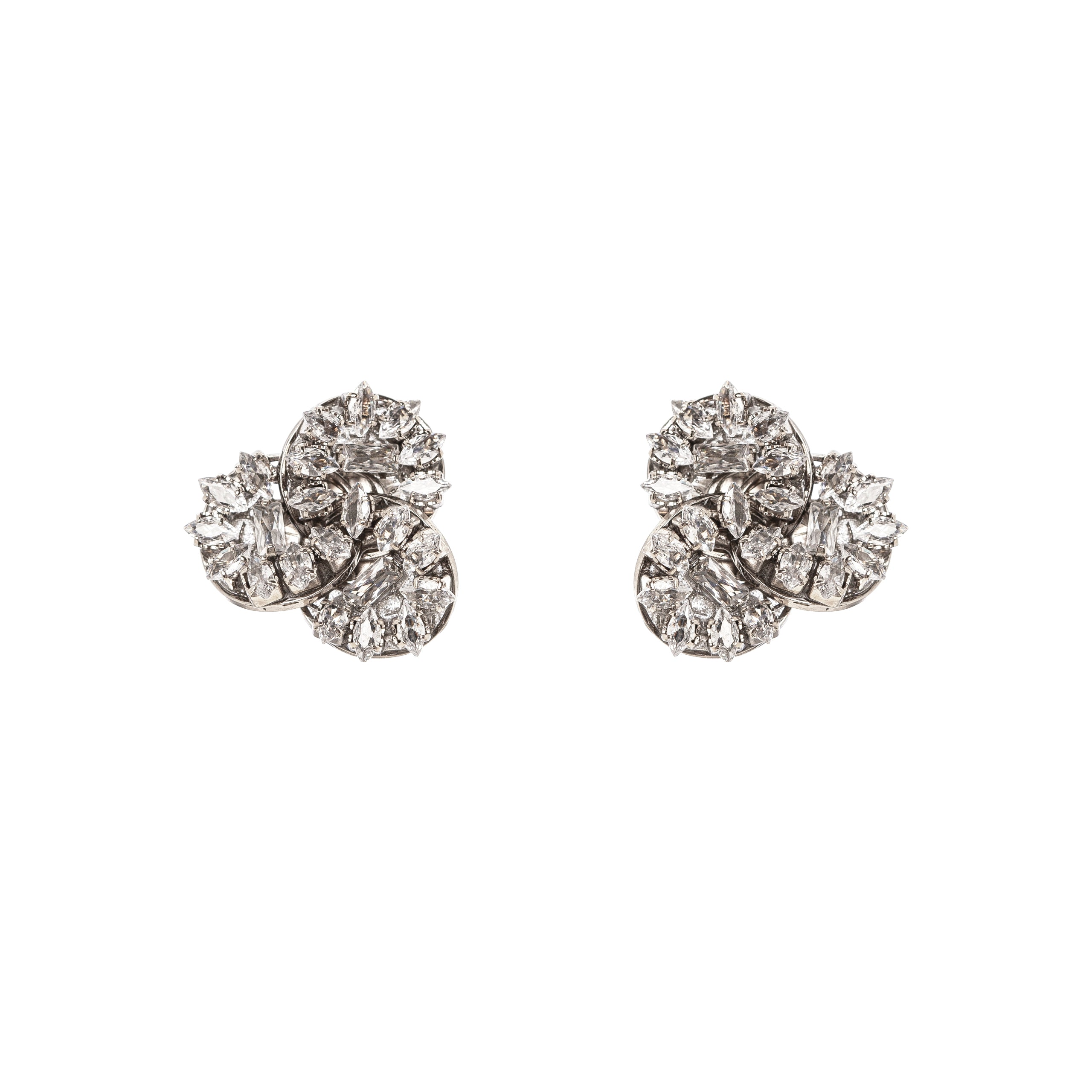 Orecchini a dischetti incrociati Diana - Bianco - Sodini Bijoux