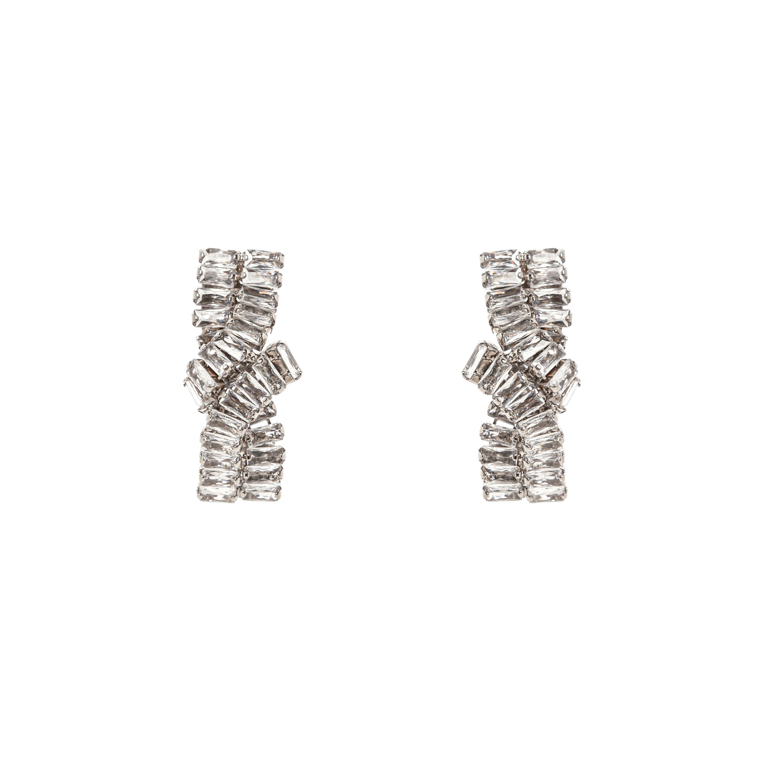 Orecchini a fasce incrociate Diana - Bianco - Sodini Bijoux