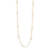 Collana lunga catena e perle incatenate Kelly - Bianco - Sodini Bijoux