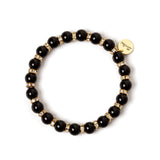 Bracciale elastico perle e anellini Drusilla - Nero - Sodini Bijoux