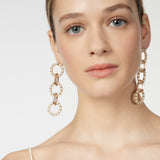 Orecchini a tre cerchi incatenati Drusilla - Bianco - Sodini Bijoux