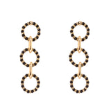 Orecchini a tre cerchi incatenati Drusilla - Nero - Sodini Bijoux