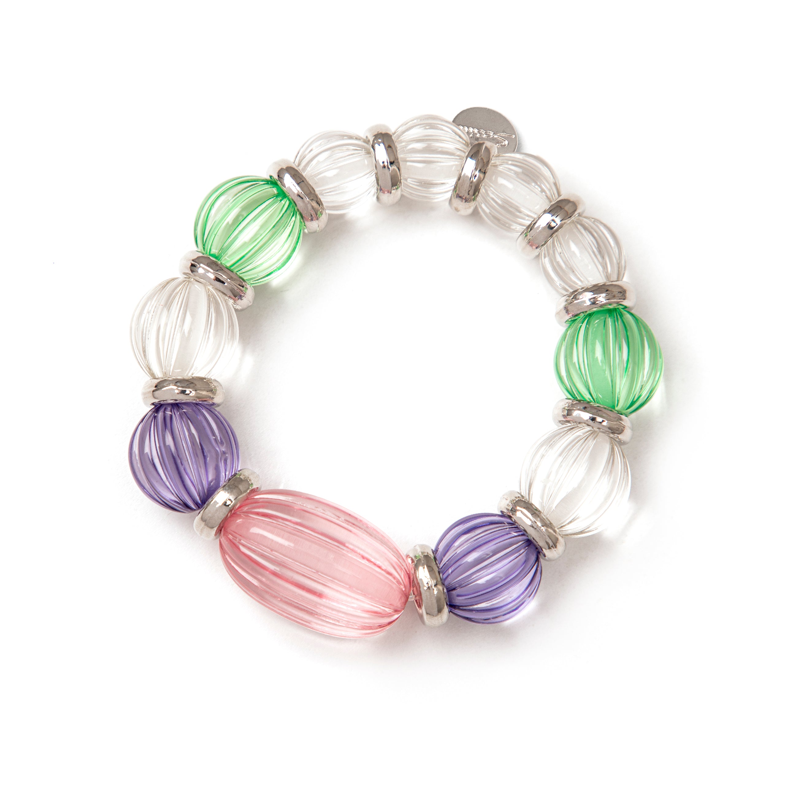 Bracciale elastico boule e ovoide Plissè - Rosa - Sodini Bijoux
