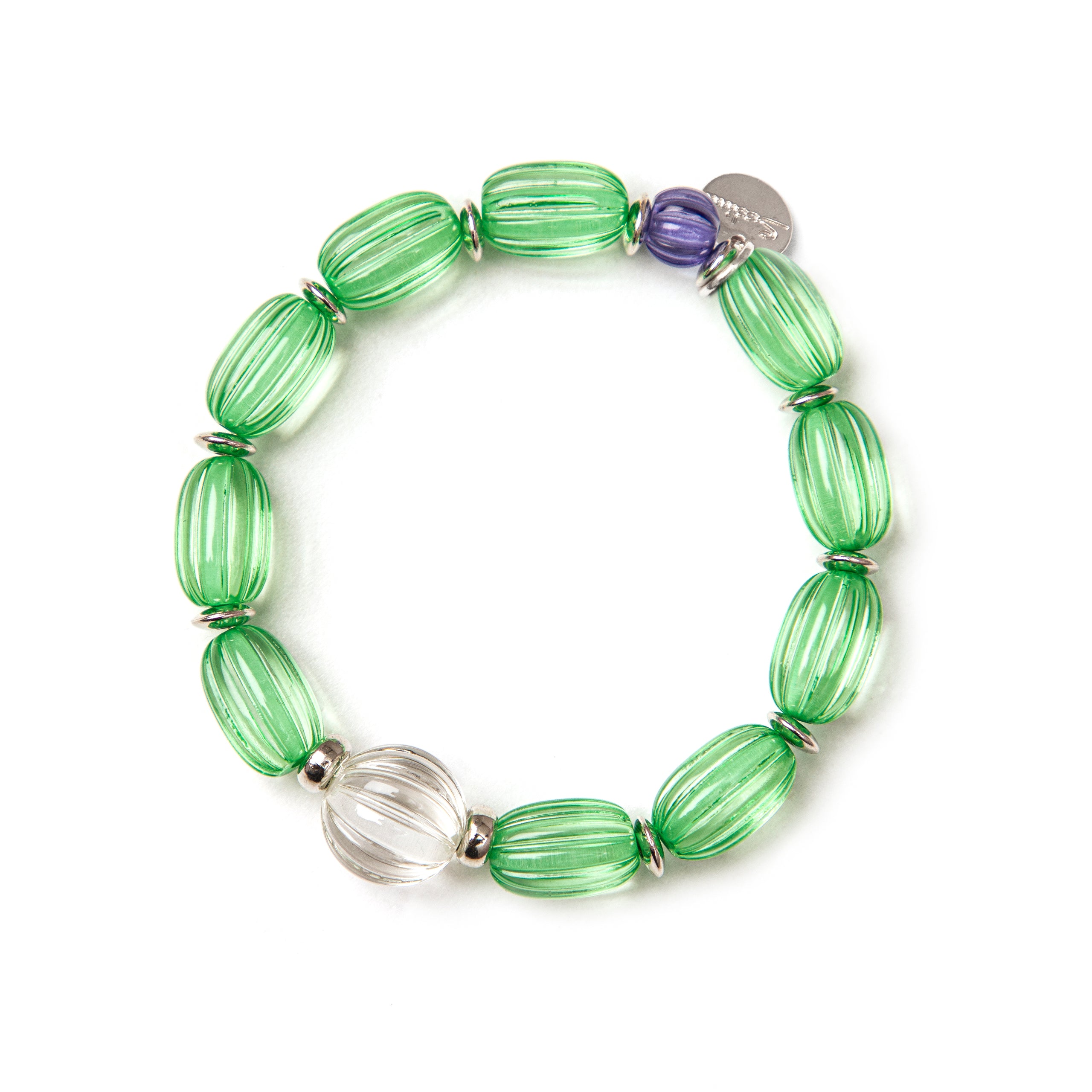 Bracciale elastico monocromatico Plissè - Verde - Sodini Bijoux