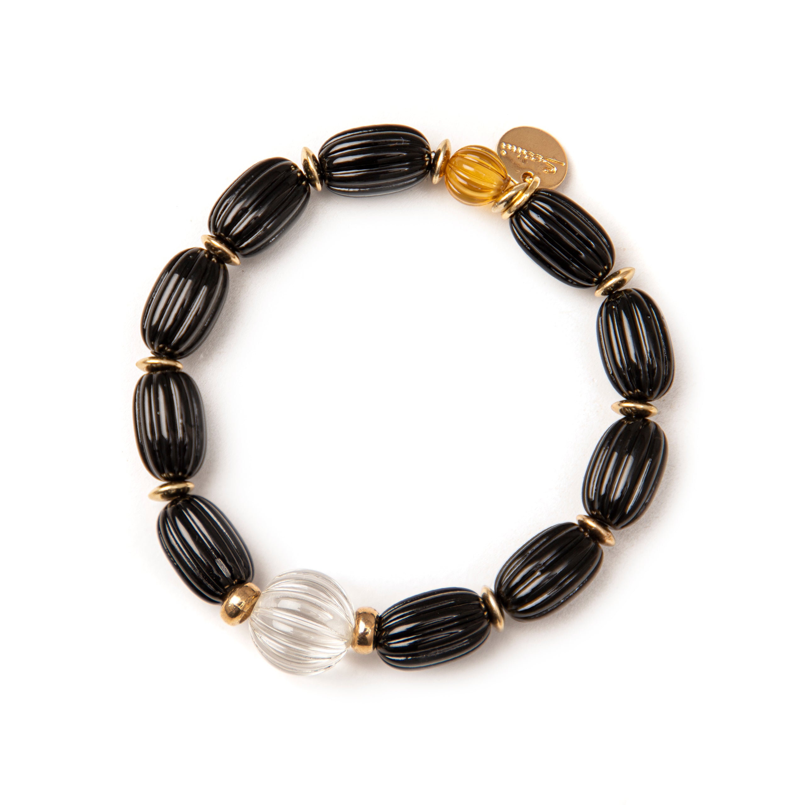 Bracciale elastico monocromatico Plissè - Nero - Sodini Bijoux