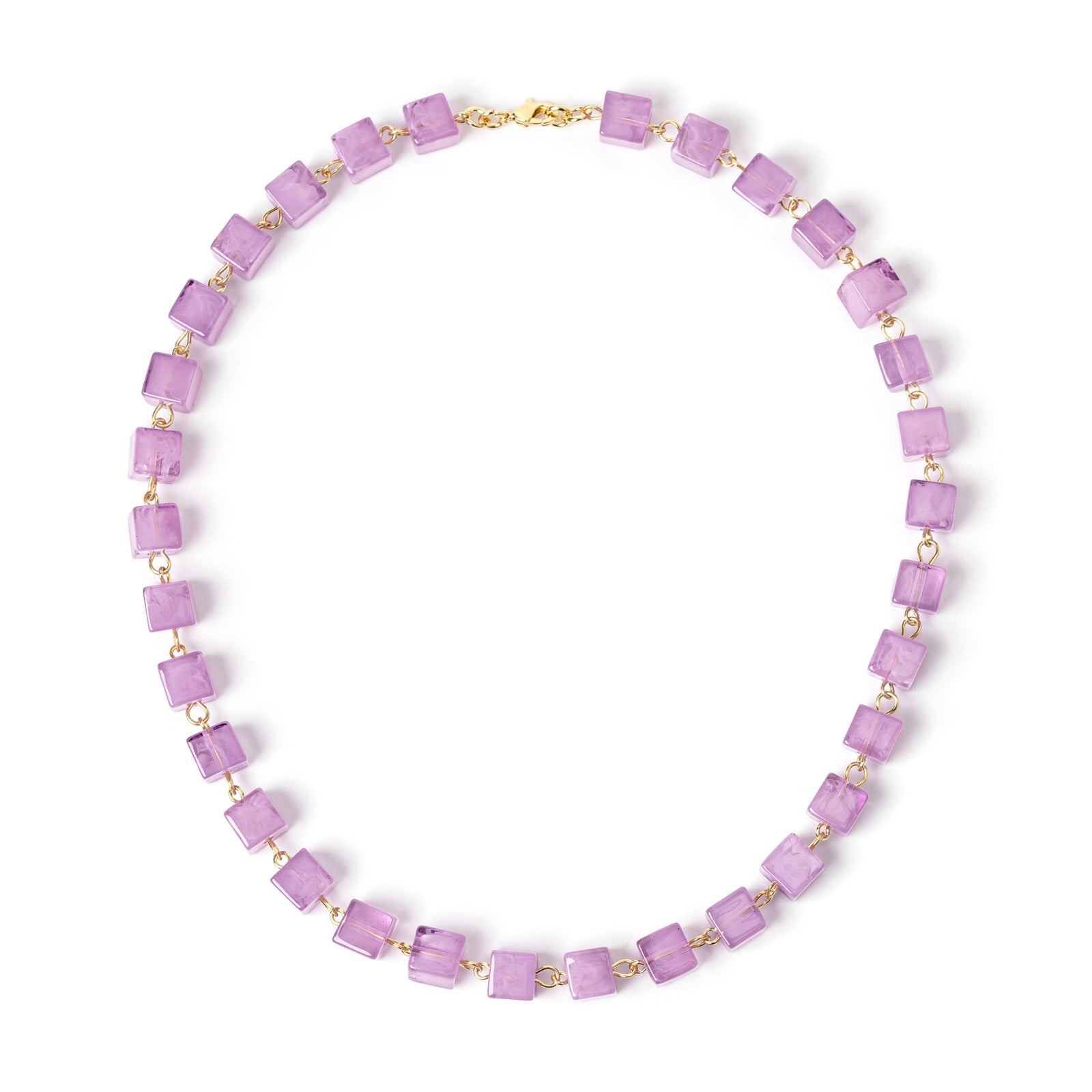 Short necklace with tiny cubes Kaaba - Purple - Sodini Bijoux