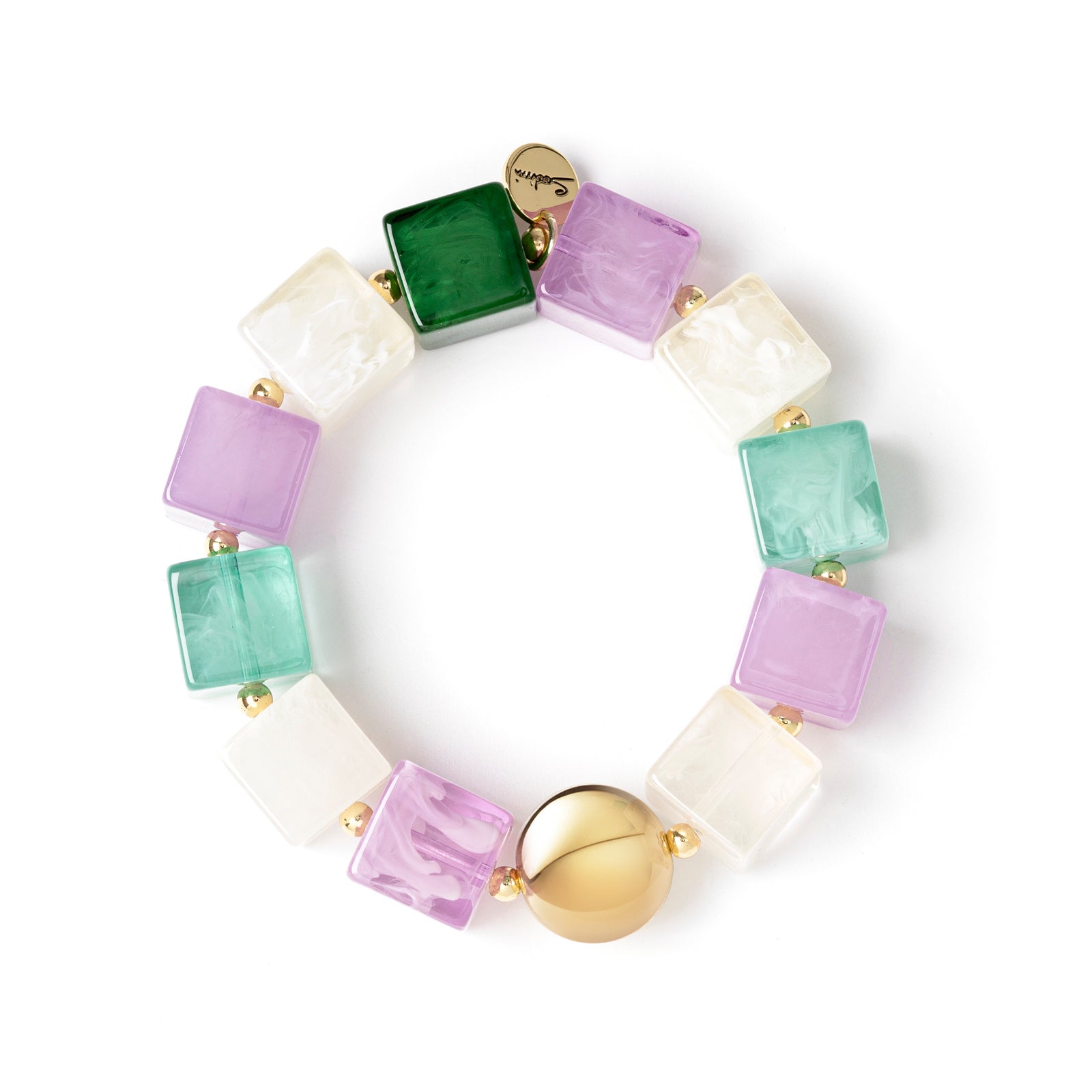 Elastic bracelet with large cubes Kaaba - Multicolor - Sodini Bijoux