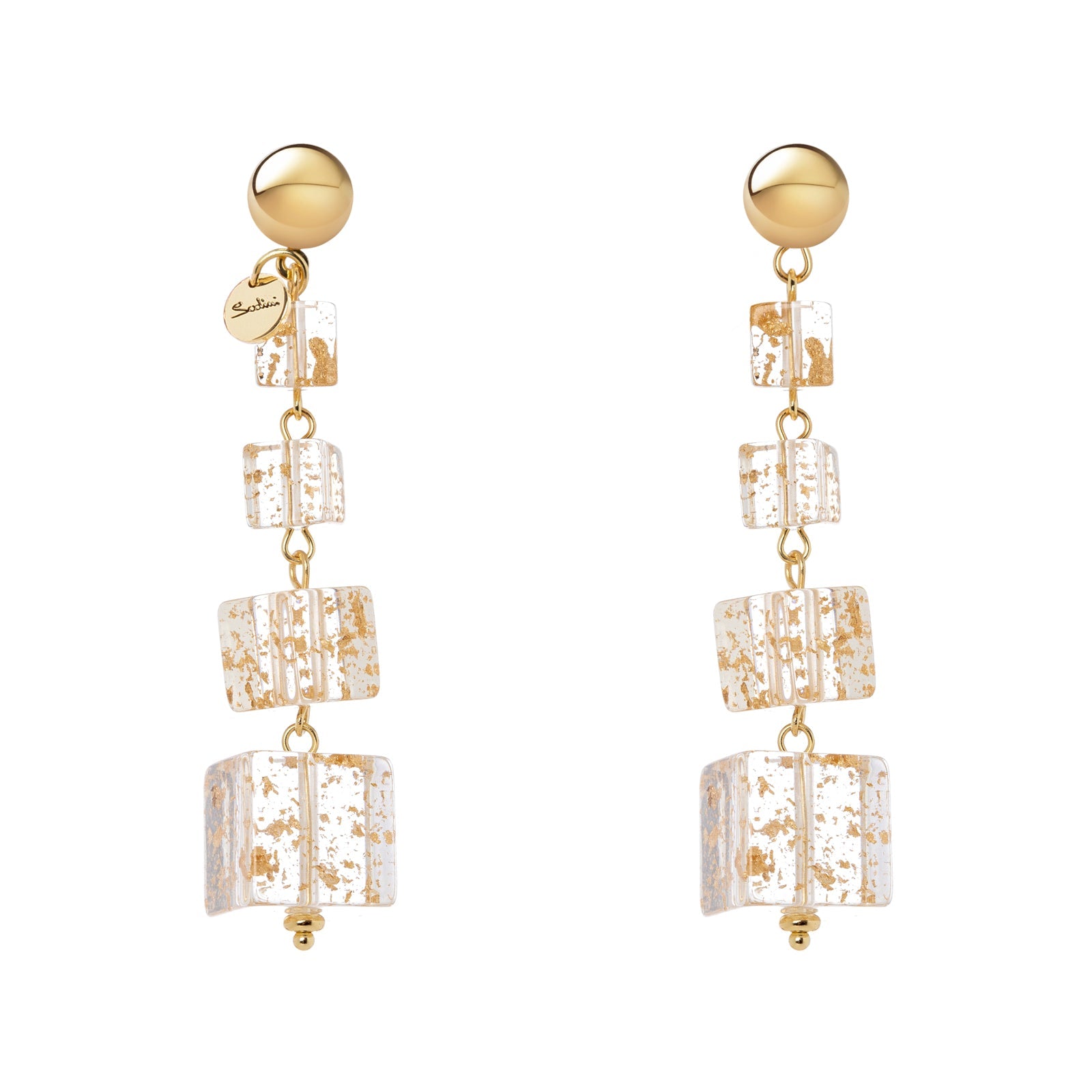 Orecchini con pendente scalare Kaaba - Bianco - Sodini Bijoux