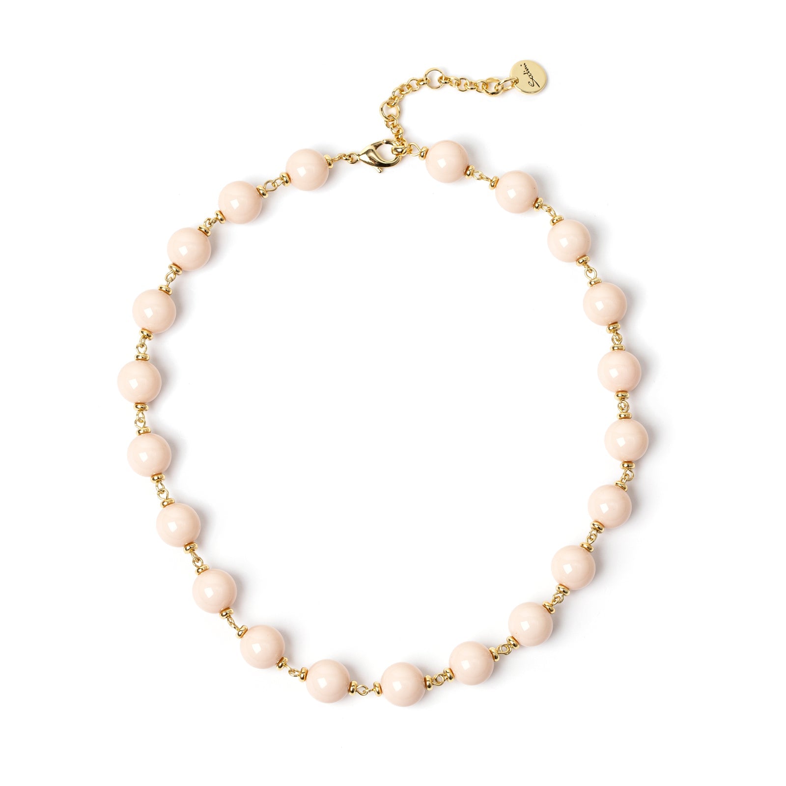 Collana corta a boule cromatiche incatenate Chantal - Rosa - Sodini Bijoux