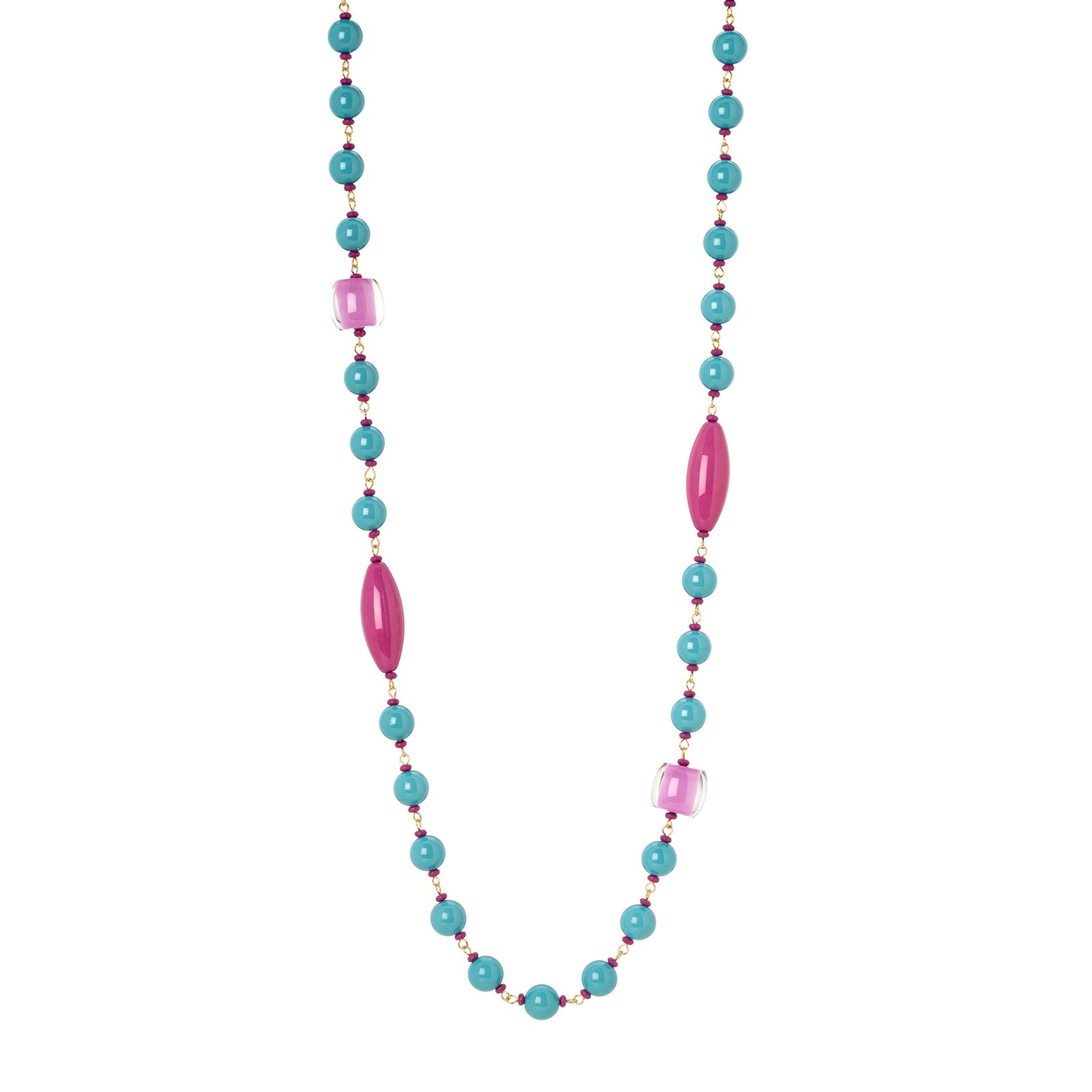 Collana lunga boule e graziosi elementi Queens - Turchese - Sodini Bijoux