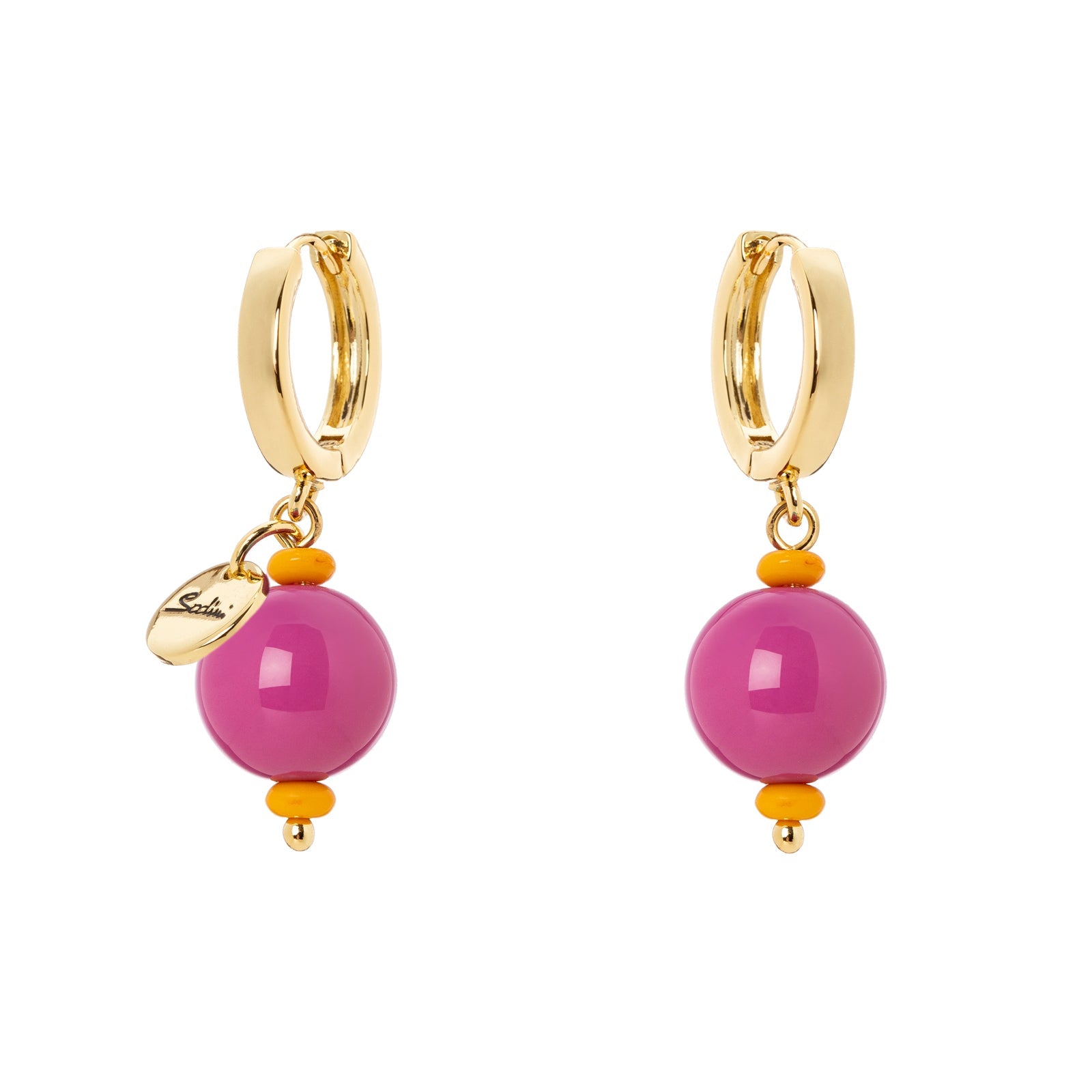 Orecchini cerchietto e boule Queens - Rosa - Sodini Bijoux