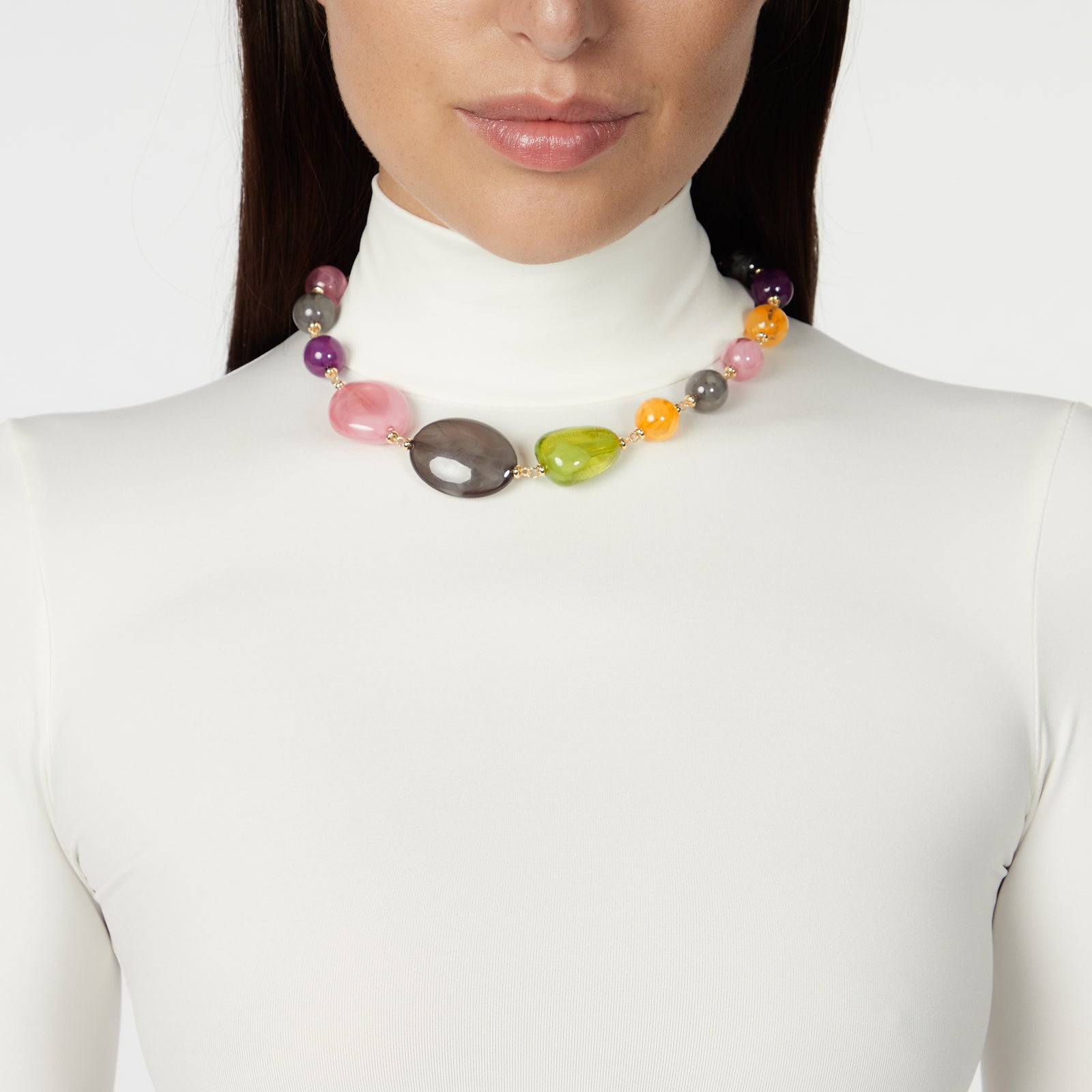 Girocollo boule ed elementi Ester - Multicolor - Sodini Bijoux