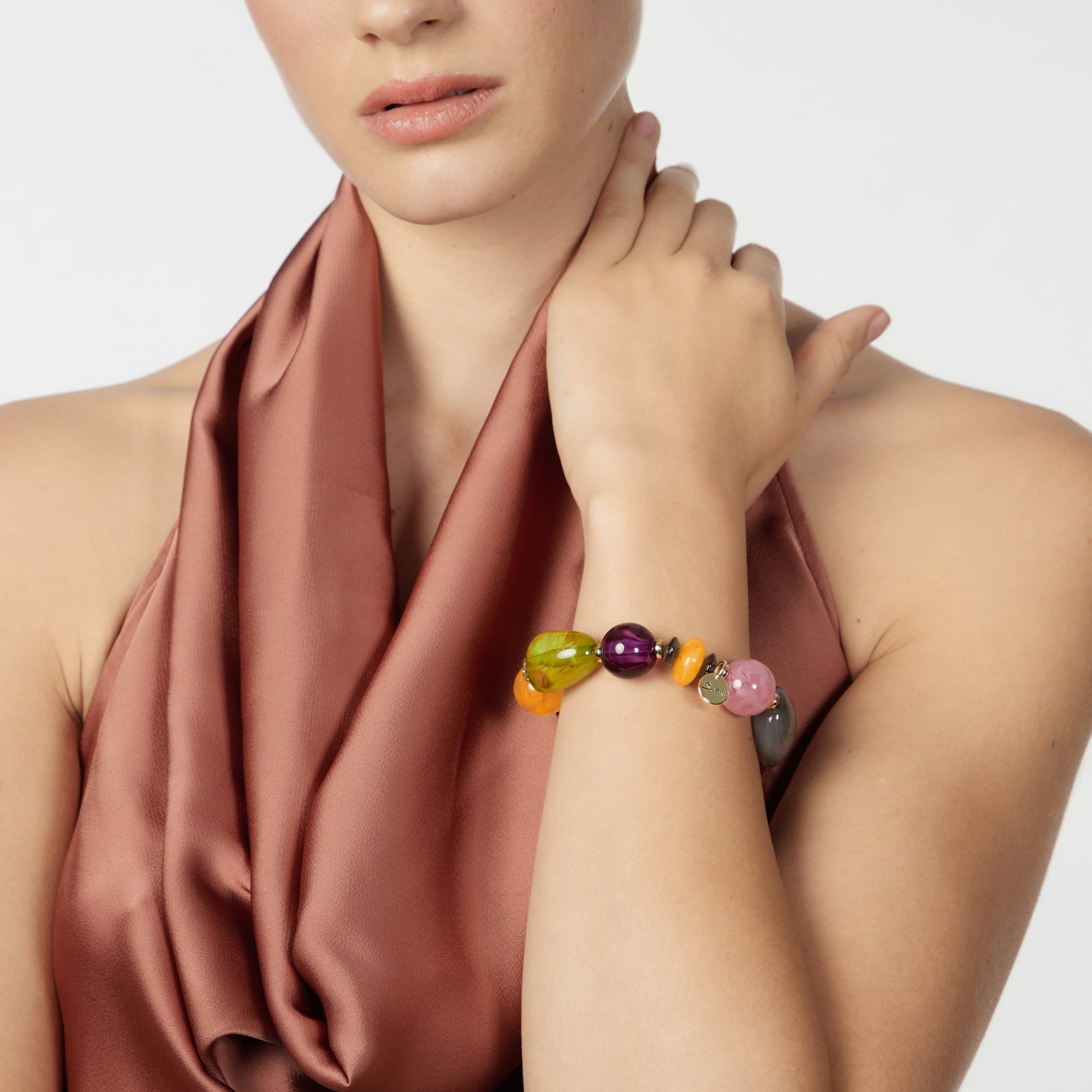 Bracciale elastico a grandi elementi Ester - Multicolor - Sodini Bijoux