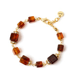 Bracciale con elementi cubici Yaba - Marrone - Sodini Bijoux