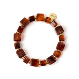 Bracciale elastico con elementi cubici Yaba - Marrone - Sodini Bijoux