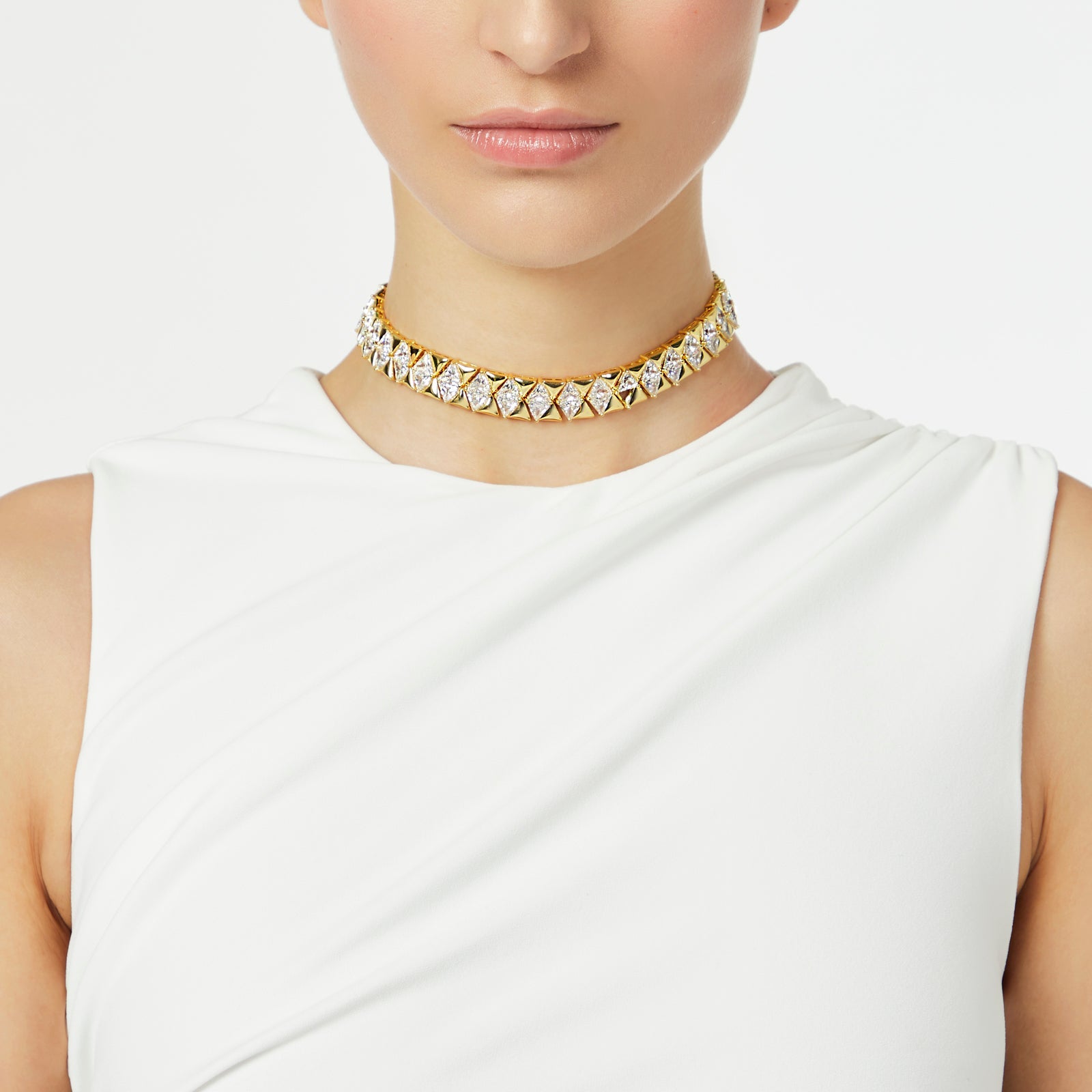 Choker triangoli ottone e zirconi Eva - Oro - Sodini Bijoux